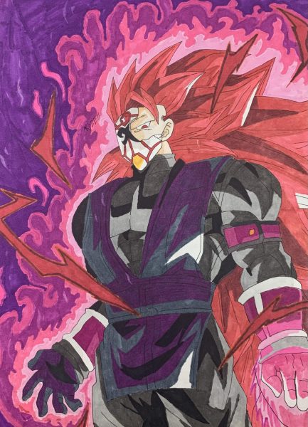 Rose-Colored Lightning Crimson Masked Saiyan (Super Saiyan Rose 3)