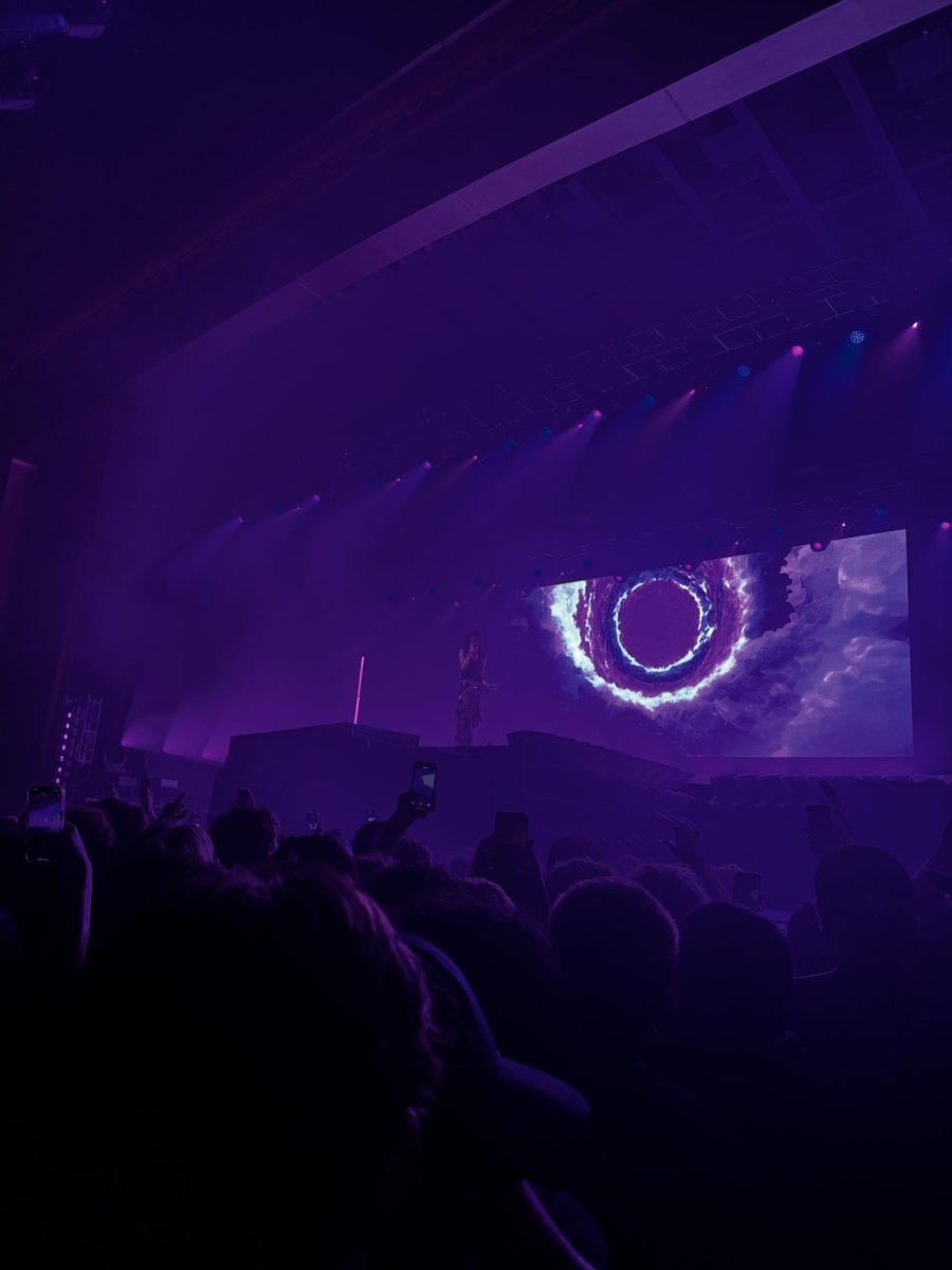 This shot of the stage and lighting was from the middle of his set.