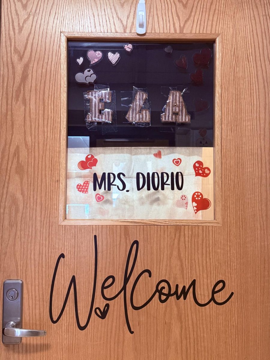 ELA teacher Mrs. Diorio's adorably decorated door
