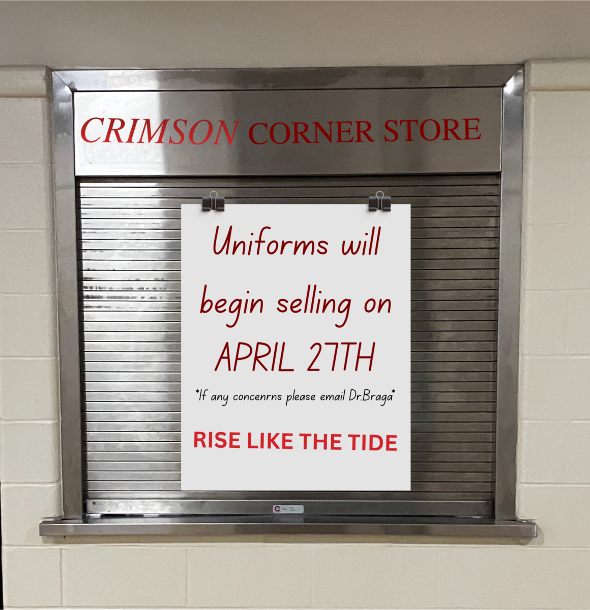 Photo of the fourth floor Crimson Corner store, where the new uniforms will soon be available for purchase.