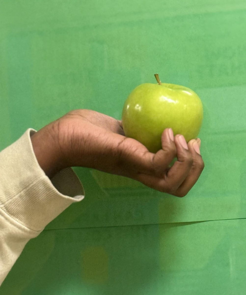 A wicked green apple from the cafeteria 