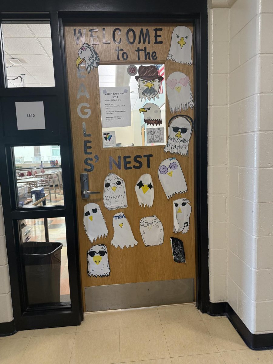 For Tide Rises empowerment, room 5510 designed an eagles nest with each student's name and drawing depicting an eagle. 