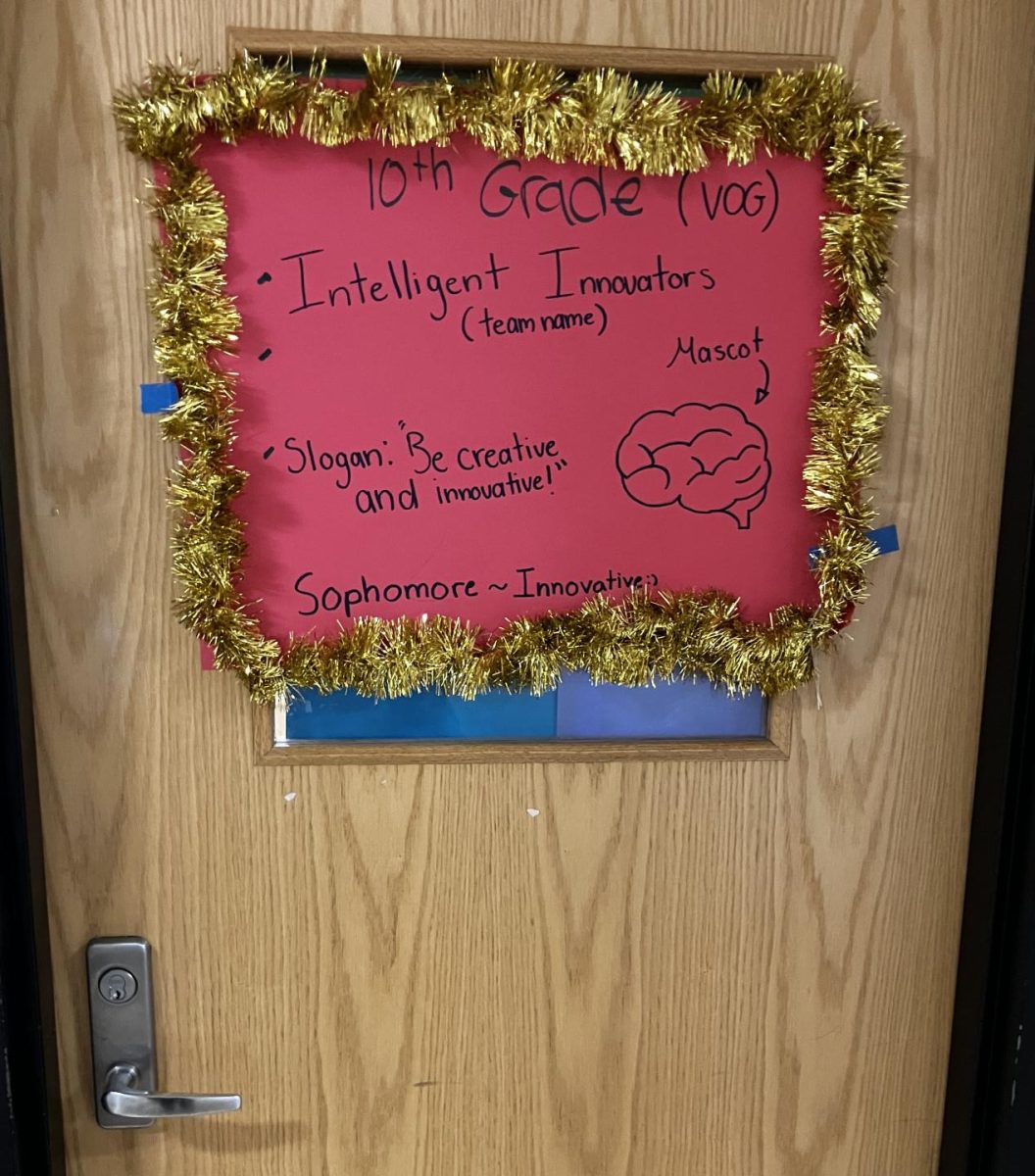 For innovative, room 3440 chose a brain as their mascot. Their slogan is "be creative and innovative"