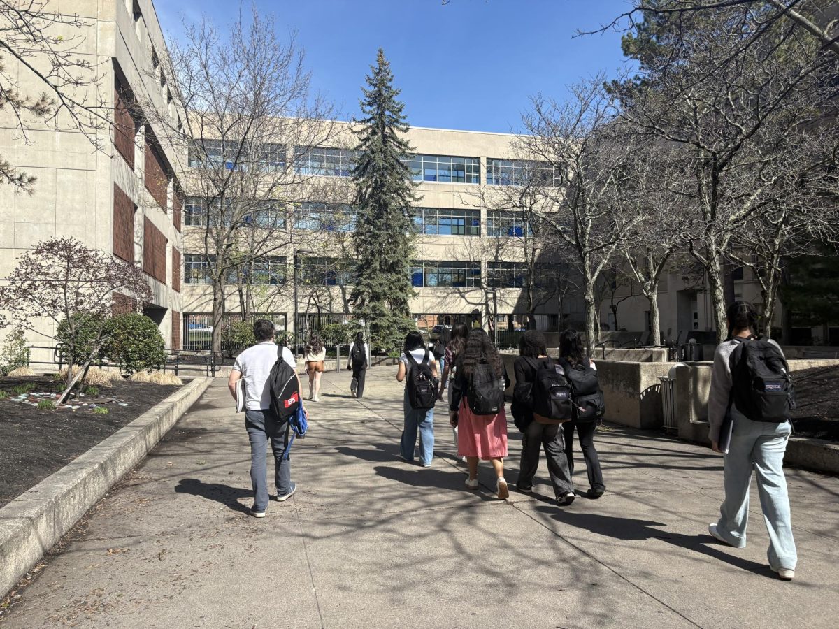 Students walking back from the Teen Perspectives Award Ceremony.
