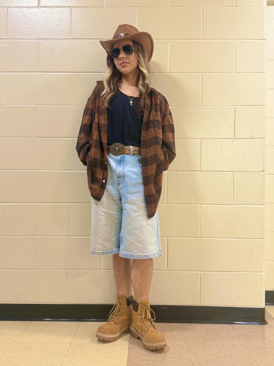 Senior John Ferreira came to school straight from the Sheriff’s Office today for Spring Spirit Week’s Country vs. Country Club Day
