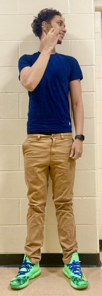 Senior Deyvid Xavier bringing back true 2016 vibes for Spring Spirit Week’s Throwback To 2016 Day