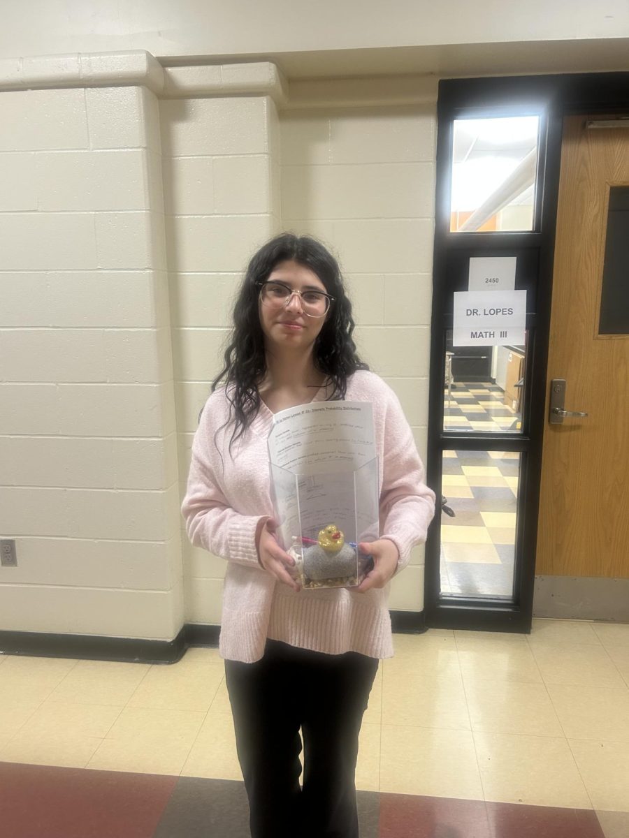 Senior Victoria with her fish tank
