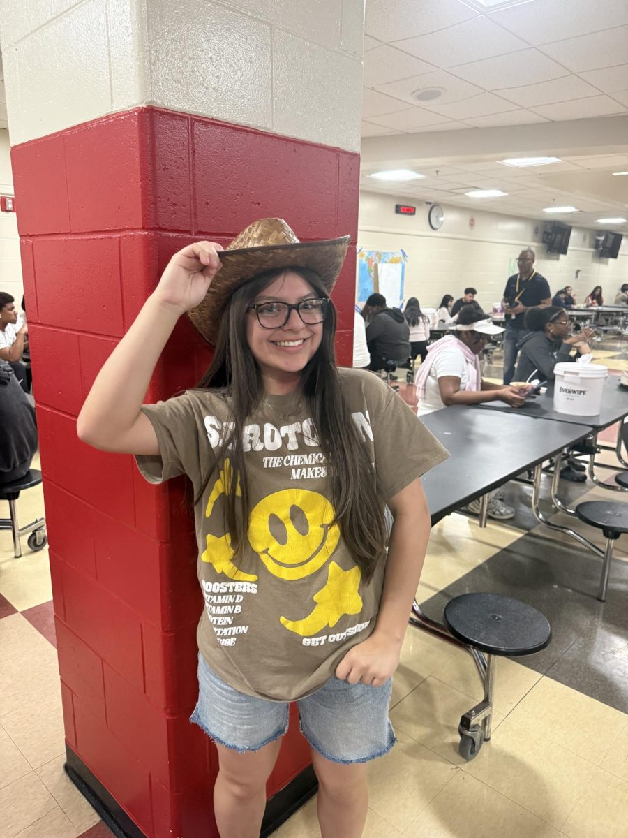 Sophmore Ariana Osorio Bonilla  dressed for the country theme. 