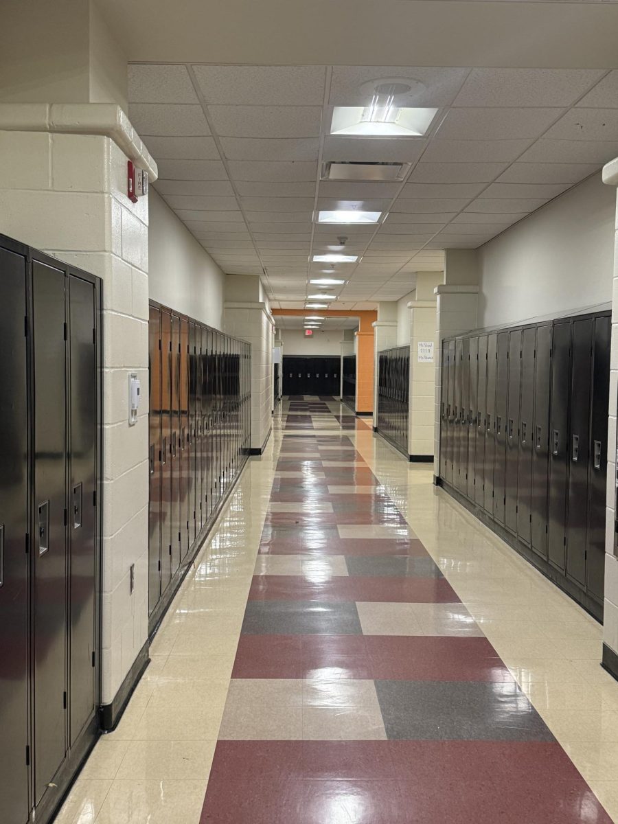 Somehow this creepy, empty, never-ending hallway is less unsettling than the prospect of third period.