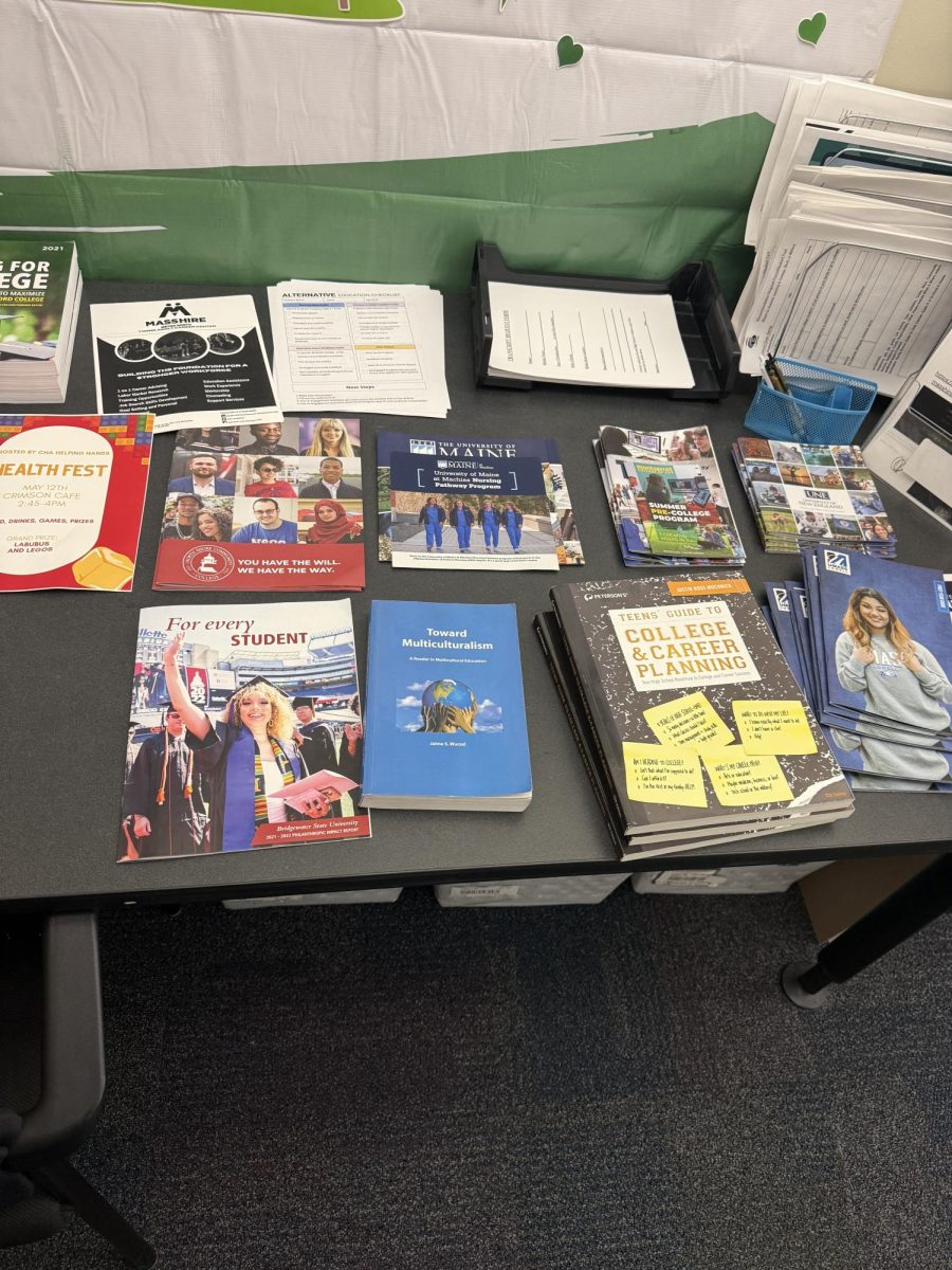 College planning material in guidance. 