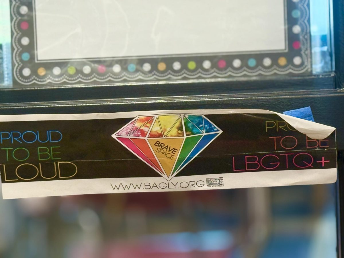 “Proud to be loud, proud to be LGBTQ+” sticker from the fourth floor