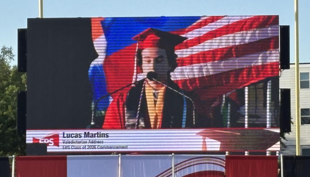 Martins spent a portion of his speech giving props to his good friend Kenton Tran, whom he just narrowly beat out for the position of valedictorian.